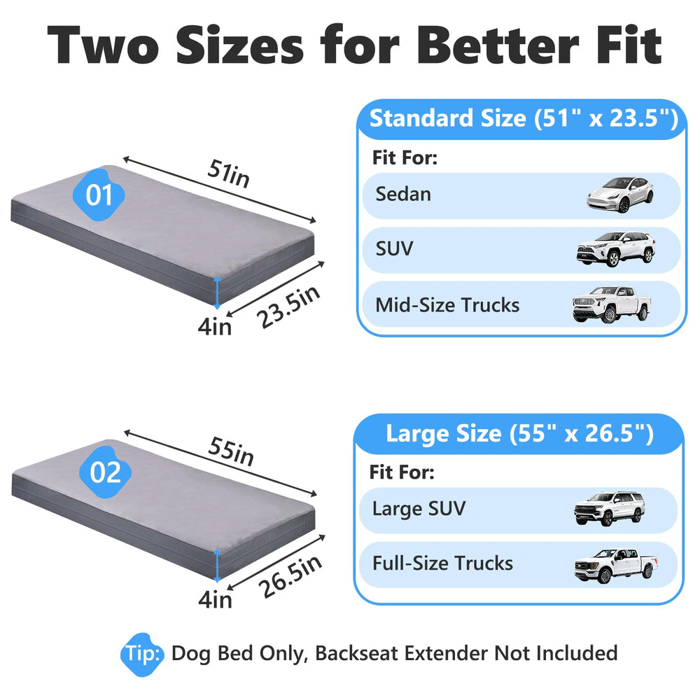 AIEDOULER 51 by 23.5 inch backseat bed fits SUVs, sedans, and trucks