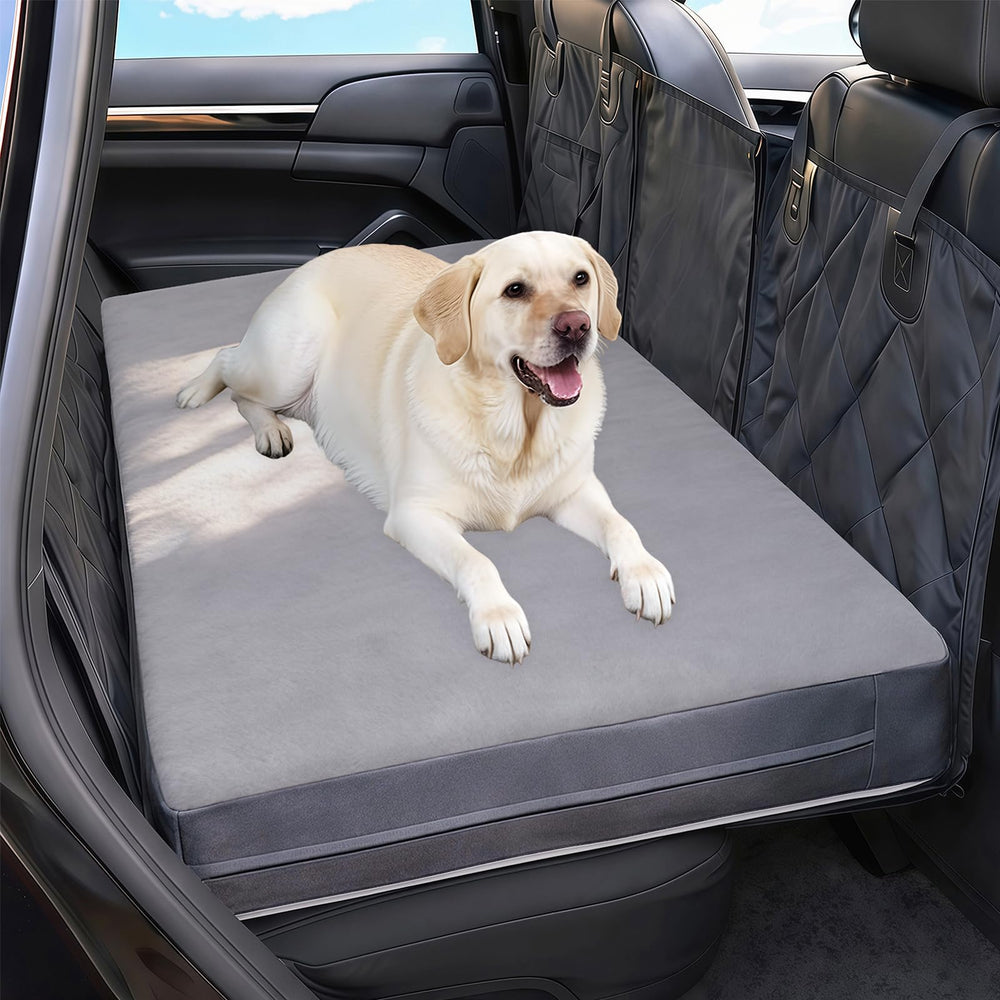 AIEDOULER backseat dog bed with egg crate foam supports joints on long rides