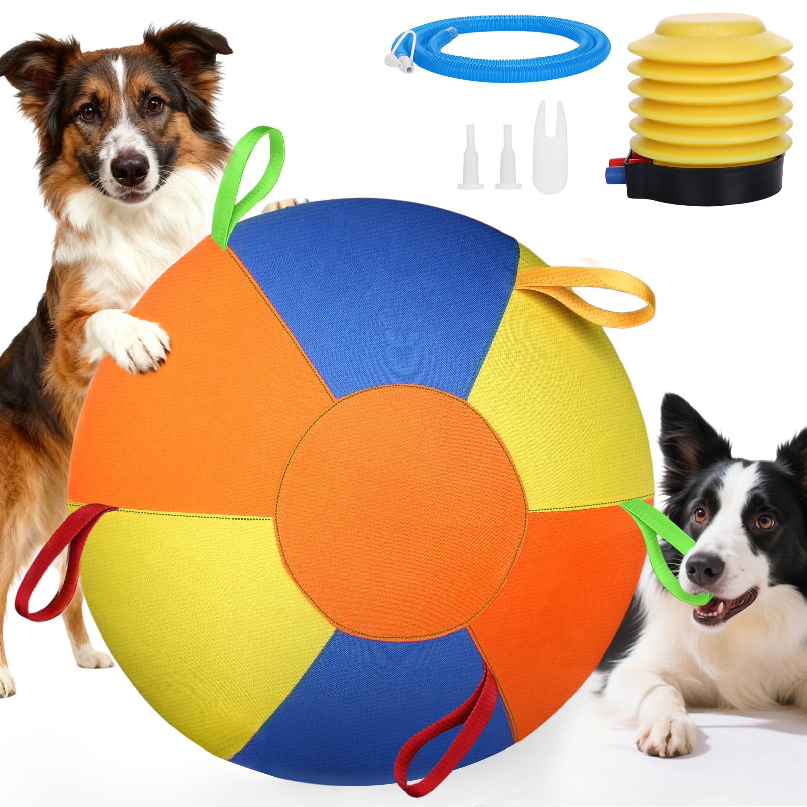 AIERSA Herding Ball outdoors with handles for engaging fetch play.