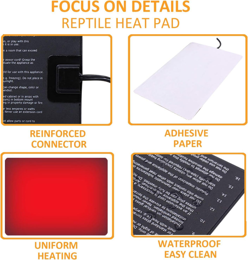 Aiicioo heat pad bottom-mounted with rubber feet for terrarium setup