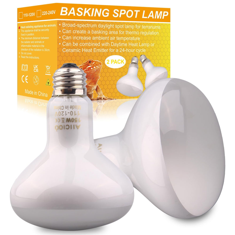 AiiciooReptile Basking Light 150W front view creates a warm basking area for reptiles
