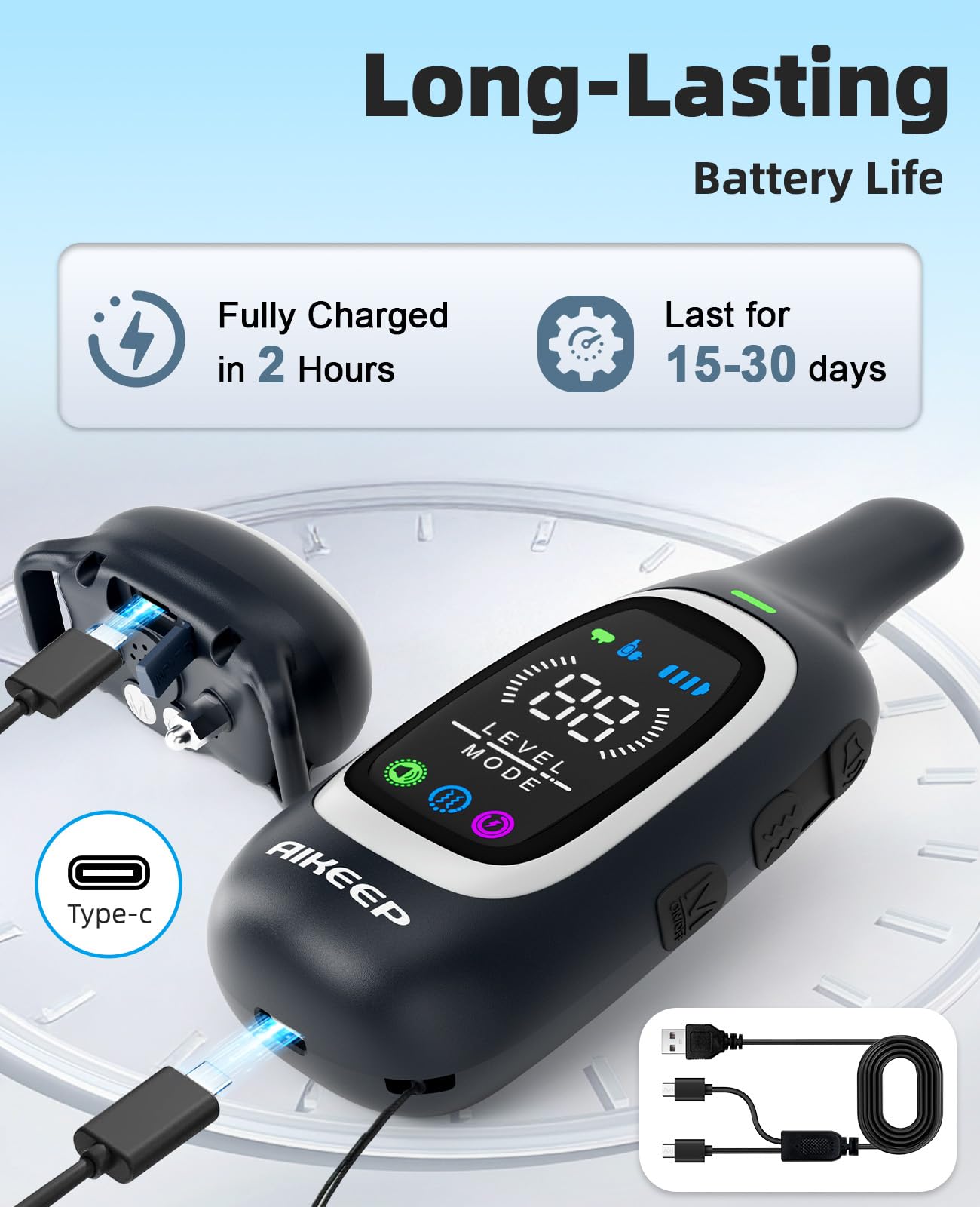 AIKEEP safety lock prevents accidental activation during play.