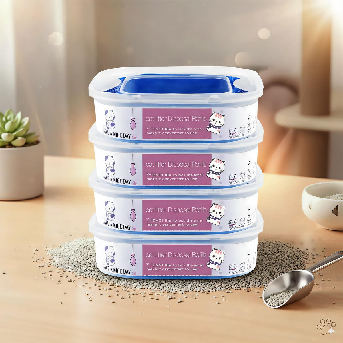 AIMIDODO 4-pack 28ft refill pack for bulk long-term cat care