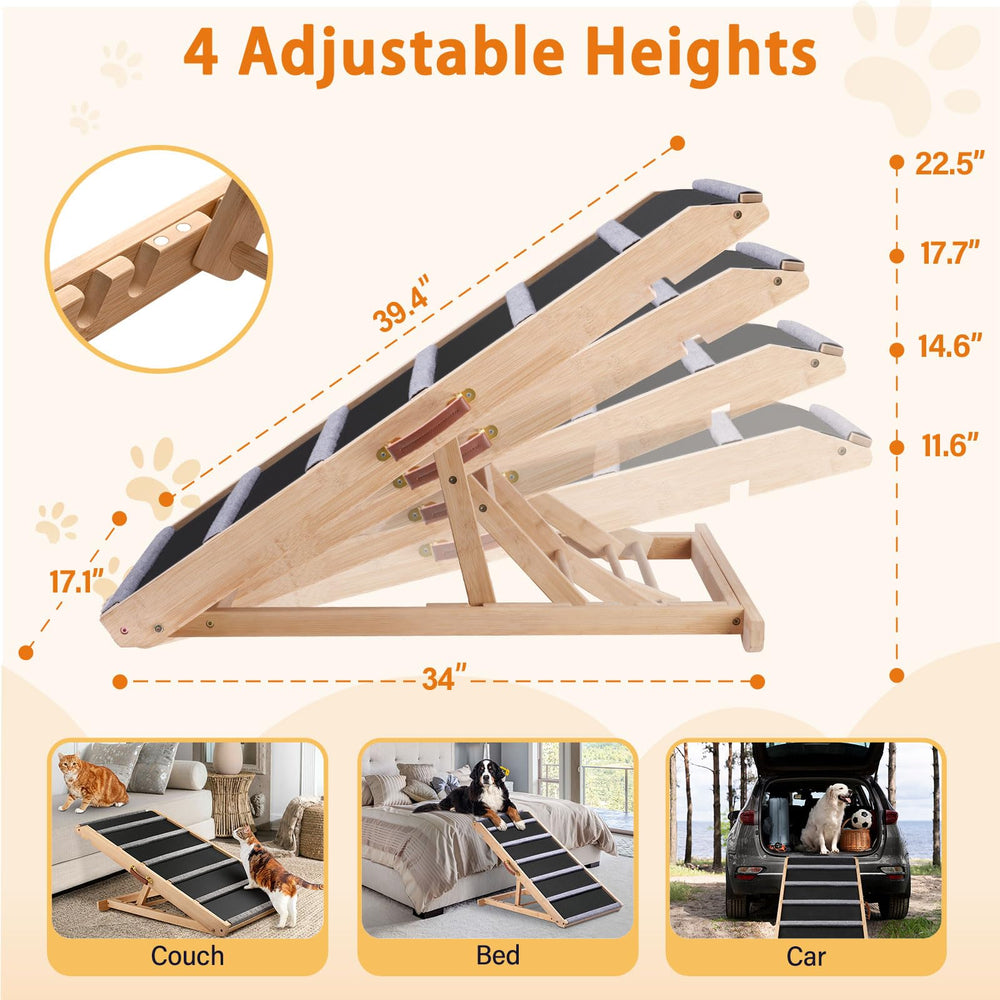 AIMSEAL dog ramp folds for easy storage under a bed or in a trunk