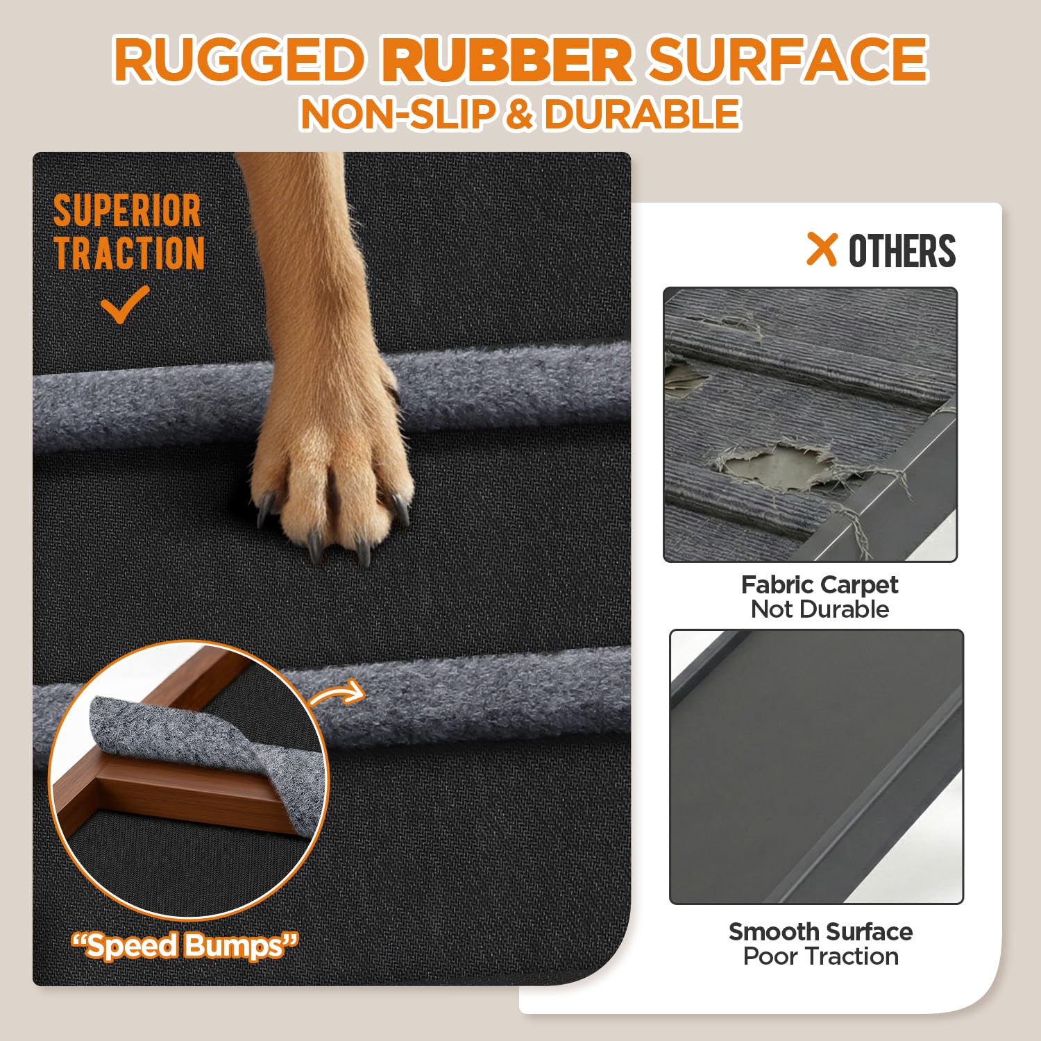 AIMSEAL Dog Ramp folds flat for easy storage under a bed or sofa.