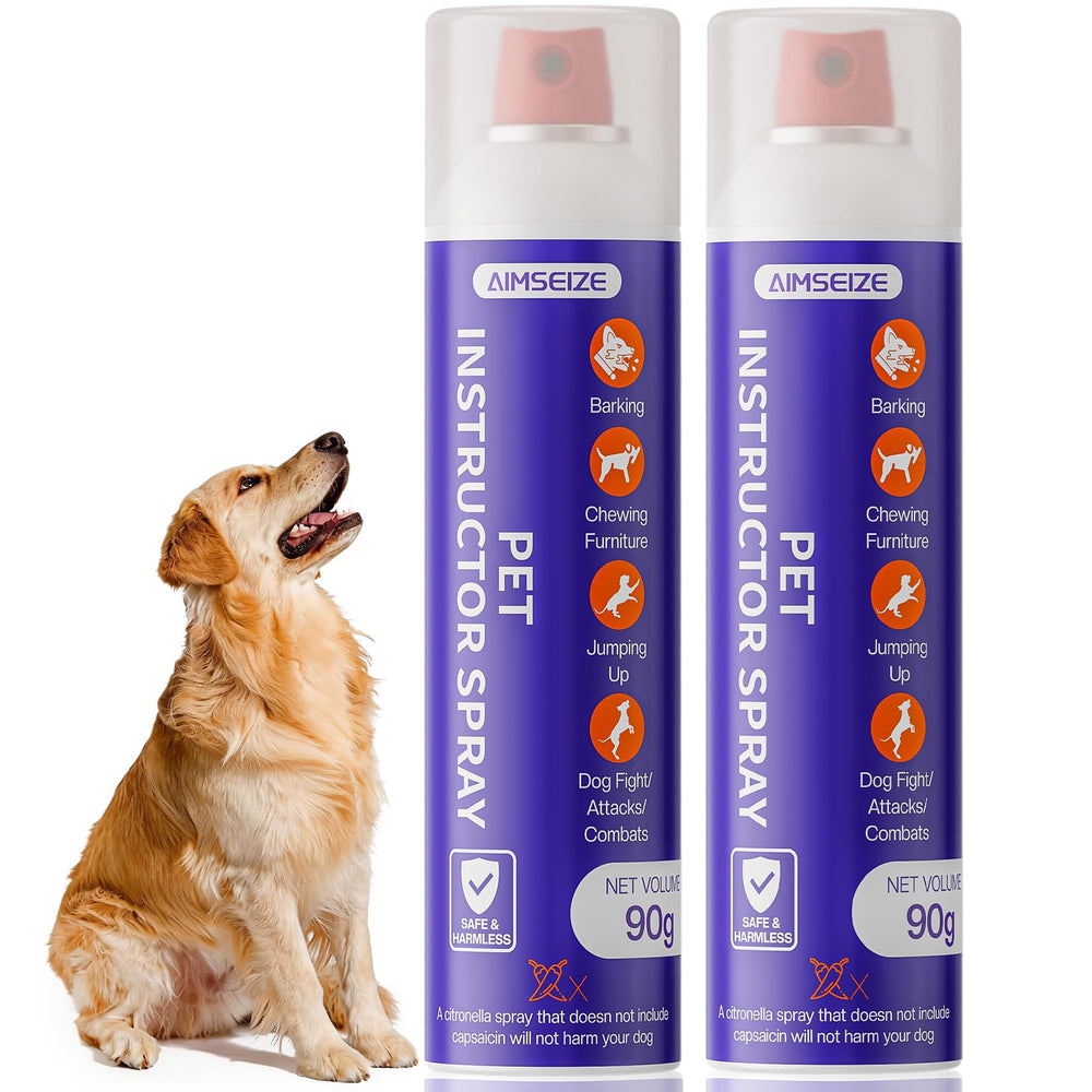 AIMSEIZE dog training spray bottle with citronella aids calm barking from a distance.