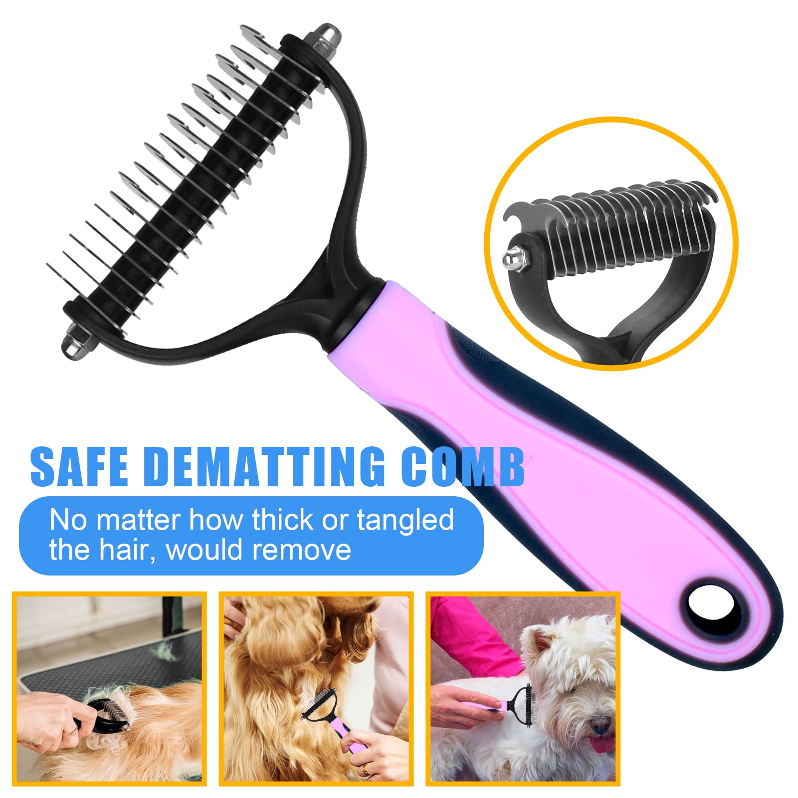 Aiolpy dematting comb eases tangles for quick grooming