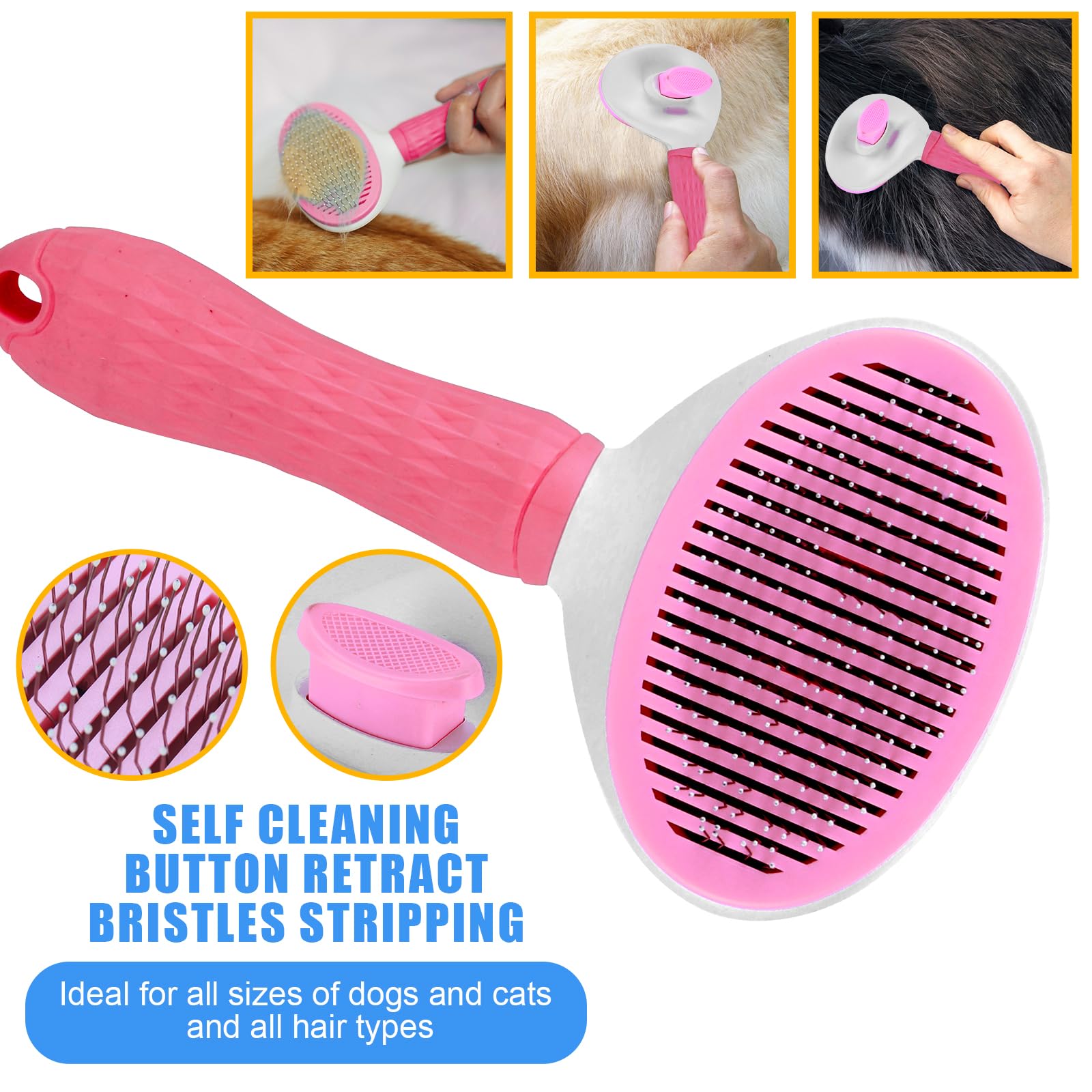 Aiolpy deshedding comb removes loose hair for less shedding