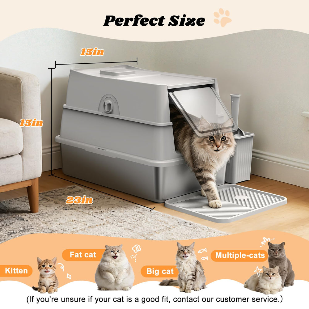 AIPERRO 15-inch wall large cat litter box supports big breeds and strong diggers