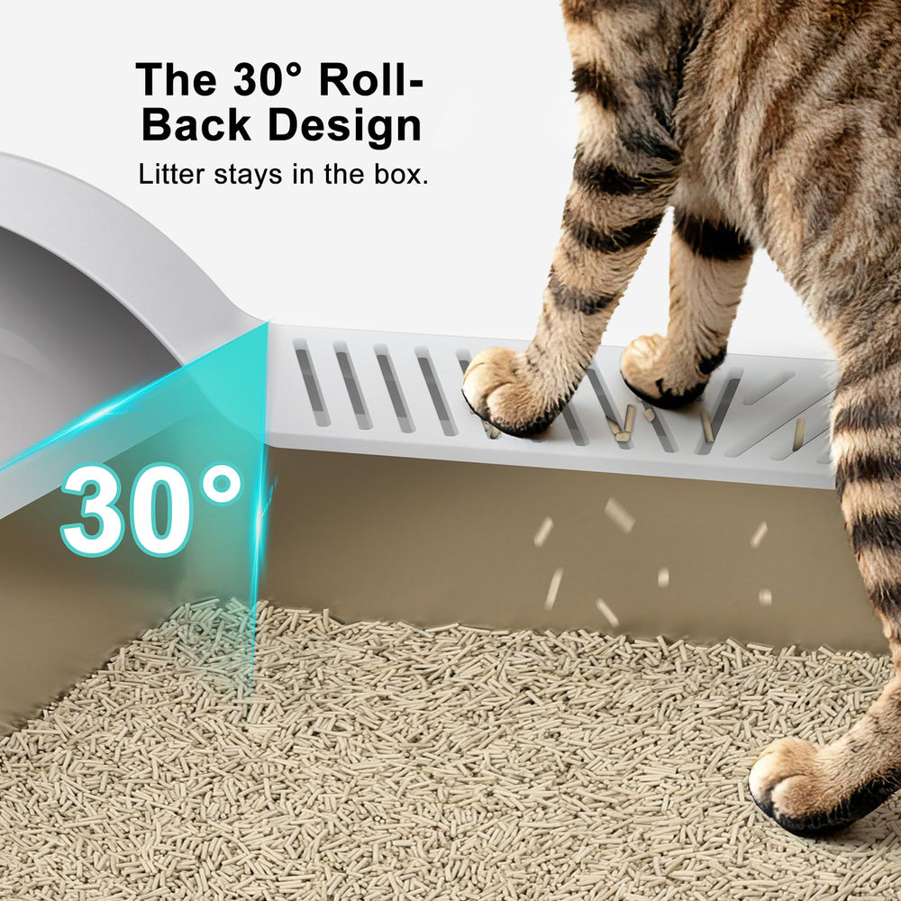AIPERRO 30-degree angle filter plate reduces litter escape.