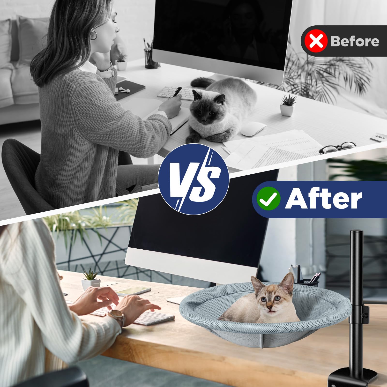 AIPERRO bed features breathable mesh cover to keep your cat cool.