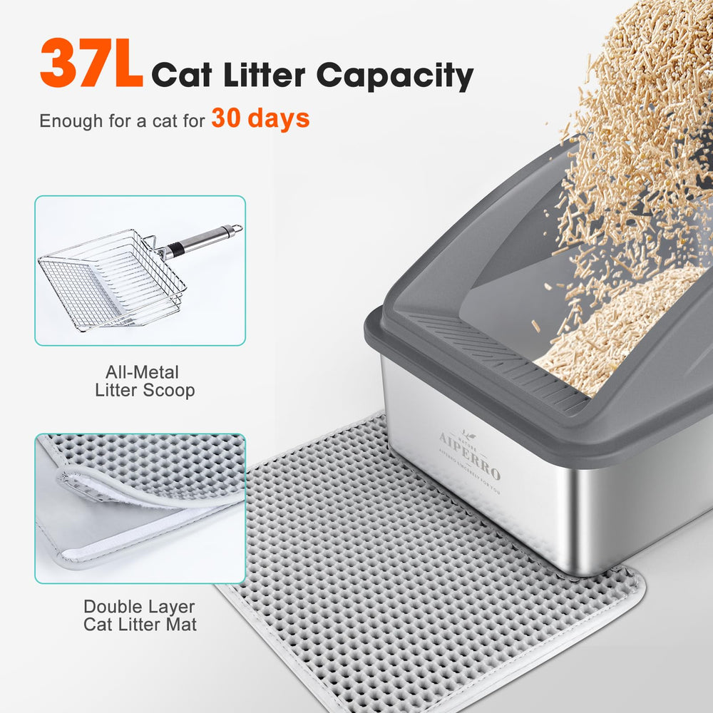 AIPERRO cat litter mat with double-layer honeycomb traps loose litter.