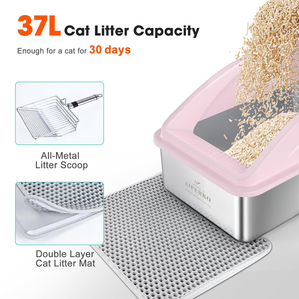 Aiperro double-layer honeycomb litter mat traps litter efficiently.