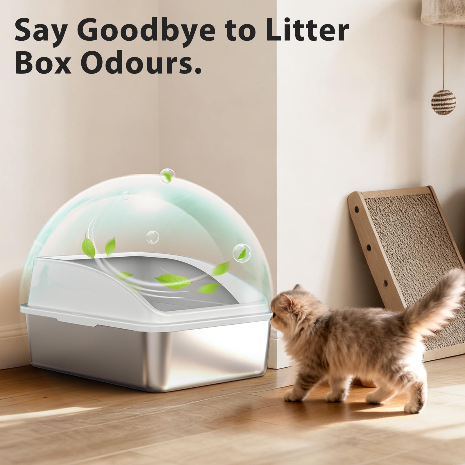 AIPERRO durable rust-proof steel litter box offers long-lasting performance.