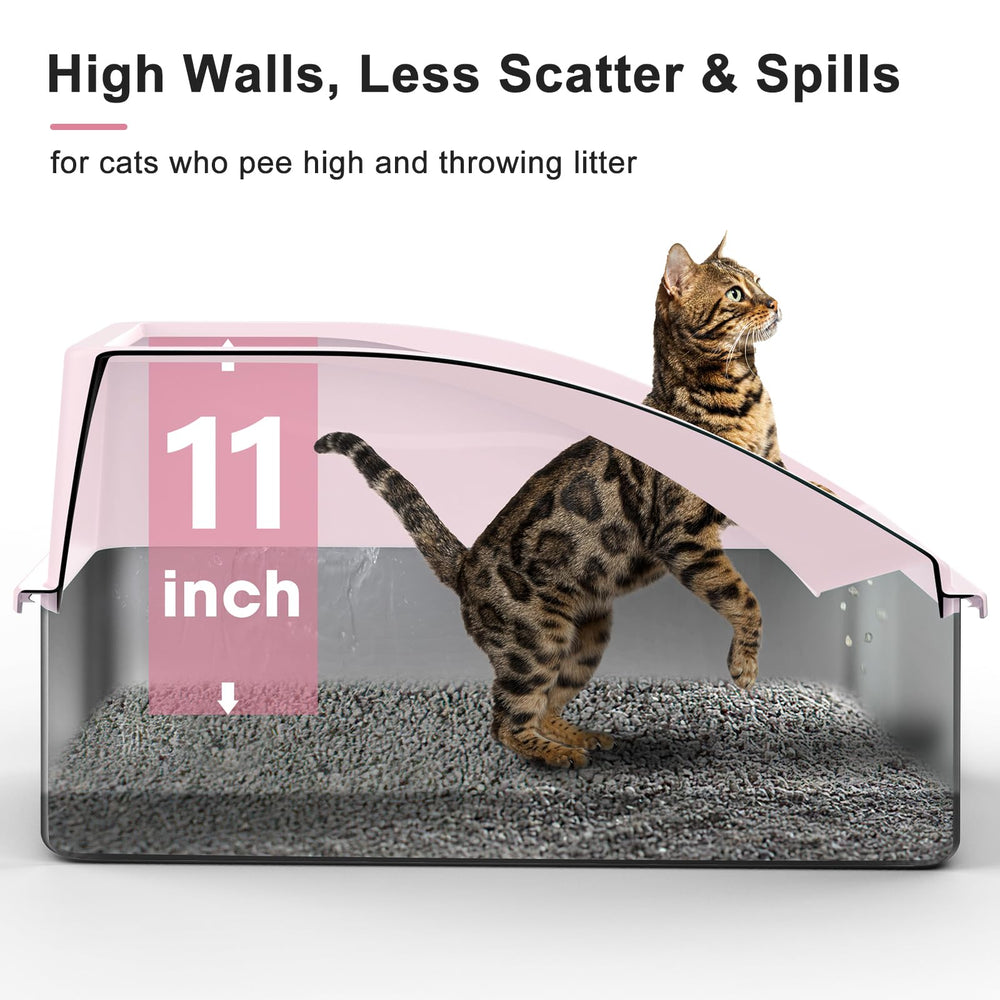 Aiperro enclosed litter box with high sides to reduce litter scattering.