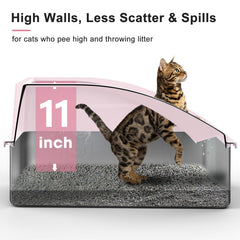 Aiperro enclosed litter box with high sides to reduce litter scattering.