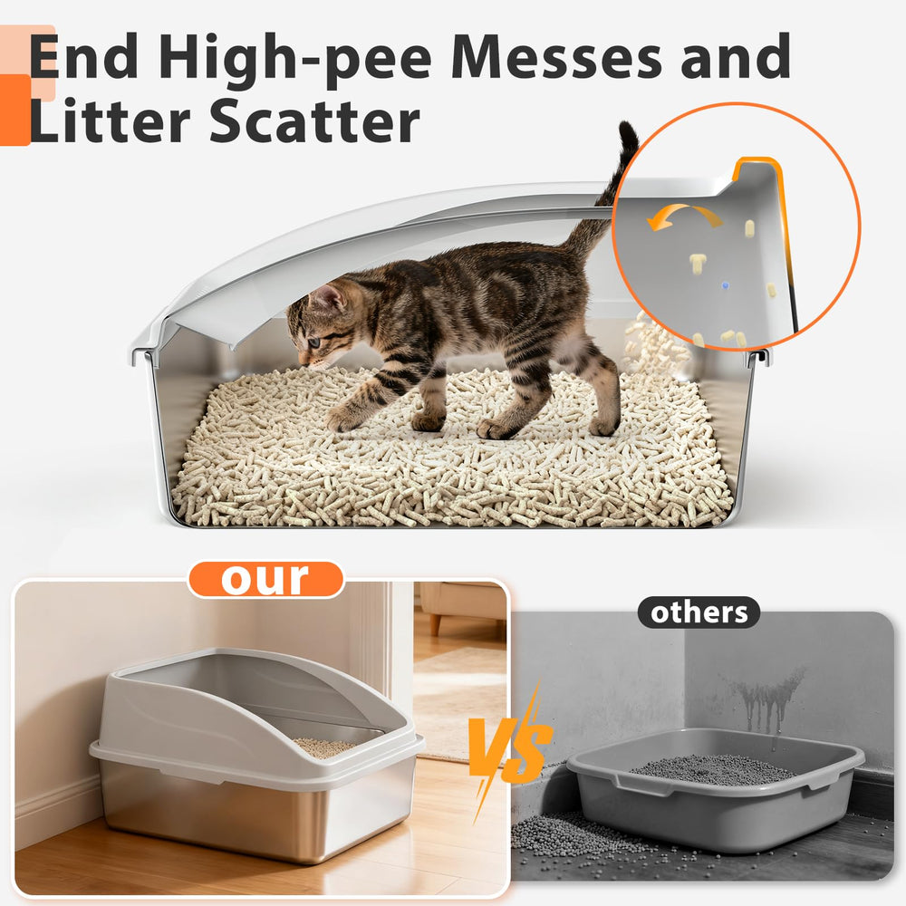 AIPERRO enclosed metal box helps contain litter and odors.
