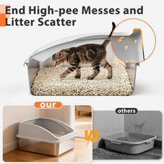 AIPERRO enclosed metal box helps contain litter and odors.