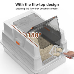 Aiperro high-side litter box with 17 inch walls for better containment