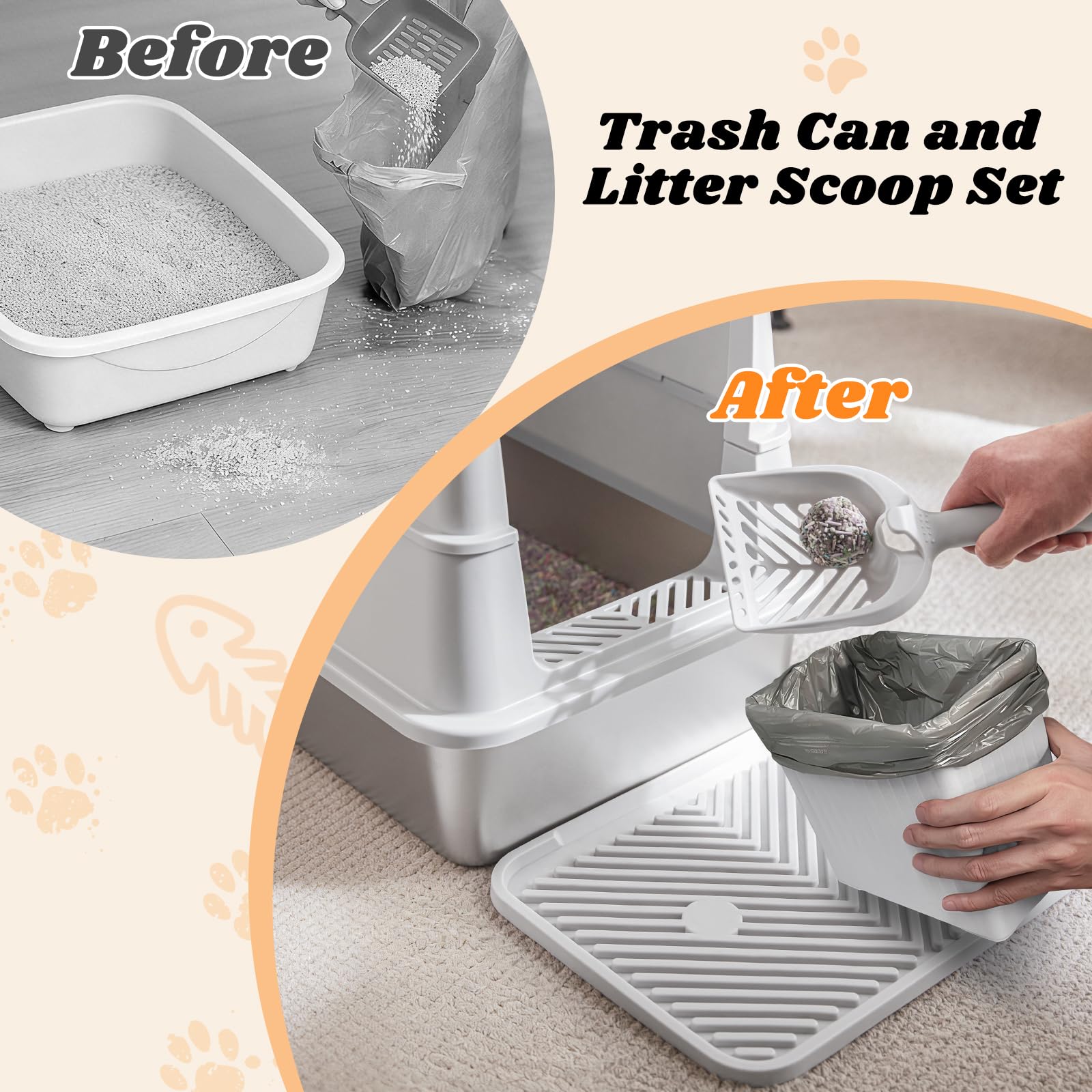 AIPERRO high-sided metal litter box protects floors during vigorous digging