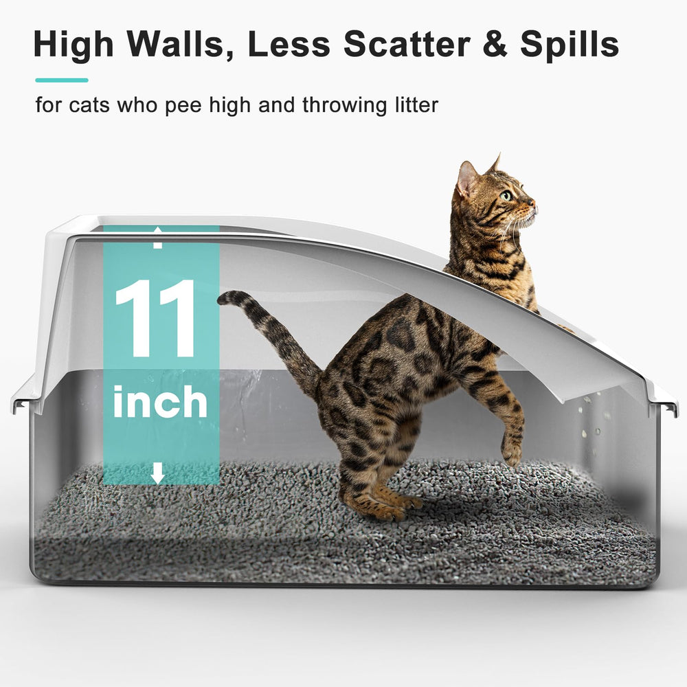 AIPERRO high-sides litter box front view showing containment