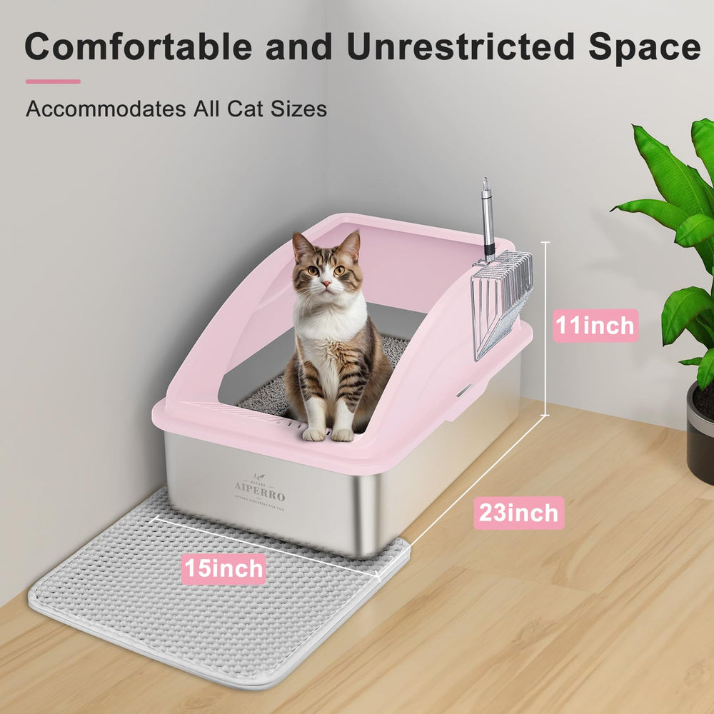 Aiperro mat and all-metal scoop set for easy cleaning.