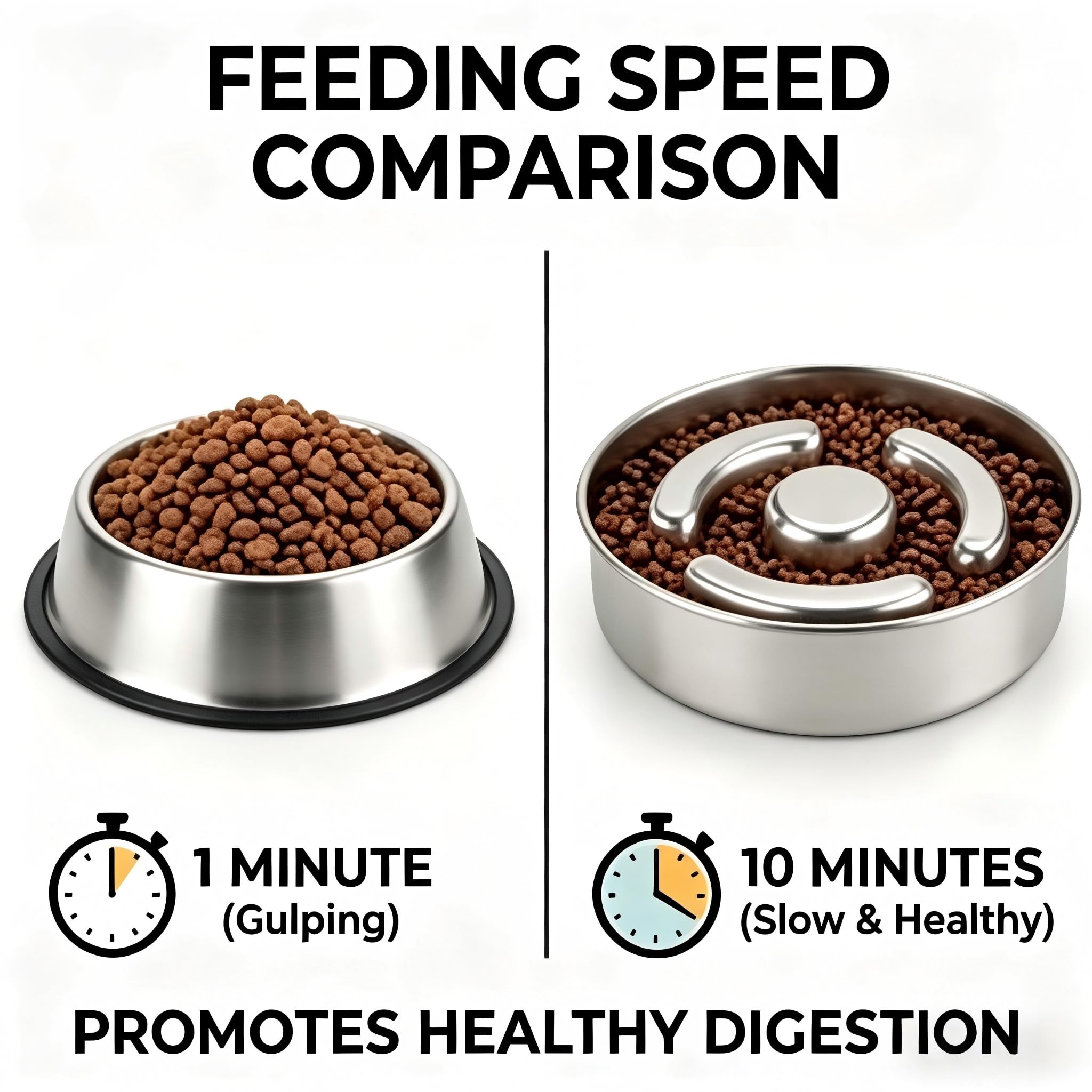 AIPERRO slow feeder bowl non-slip base prevents sliding during meals