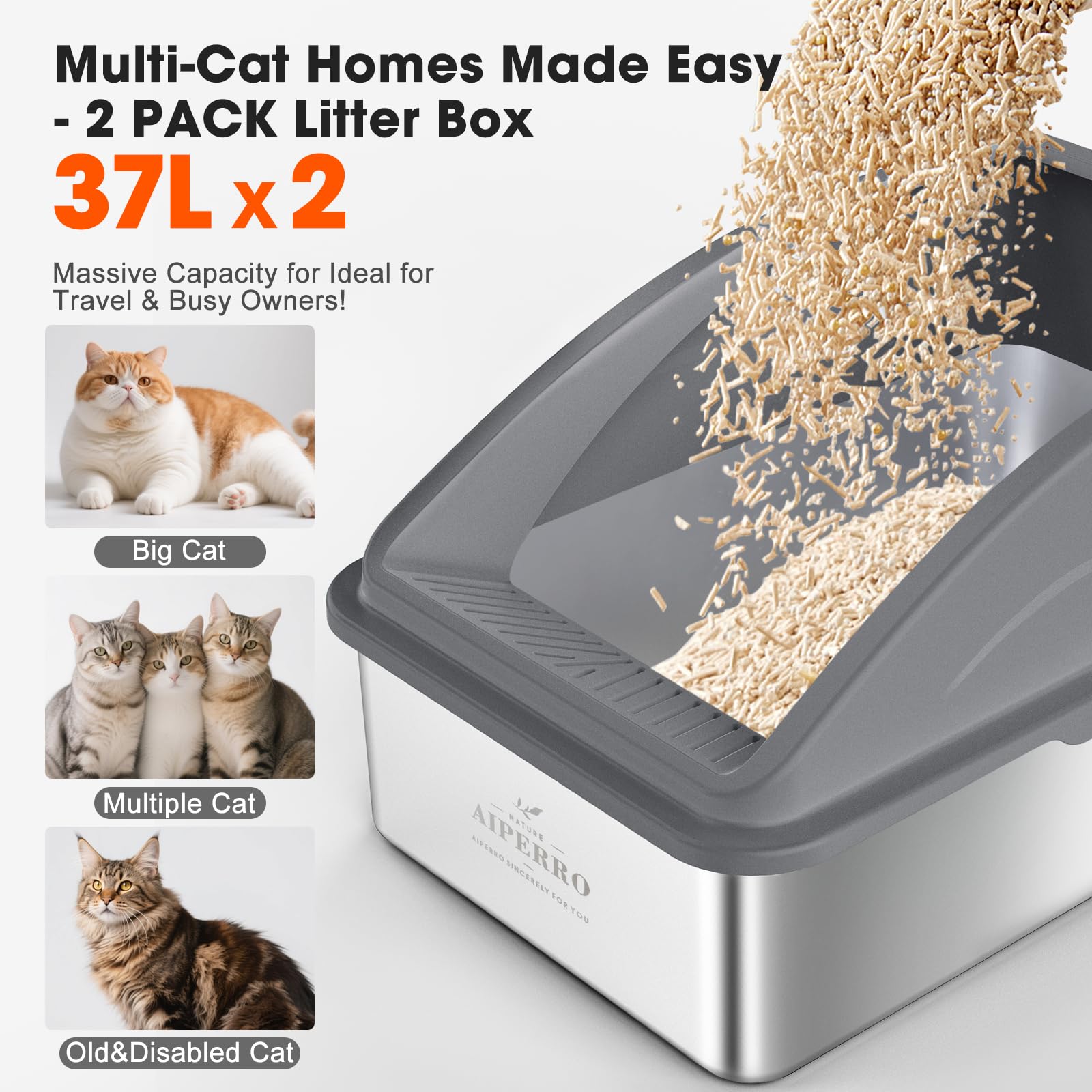 Aiperro two-pack ideal for multi-cat households (3-4 cats).