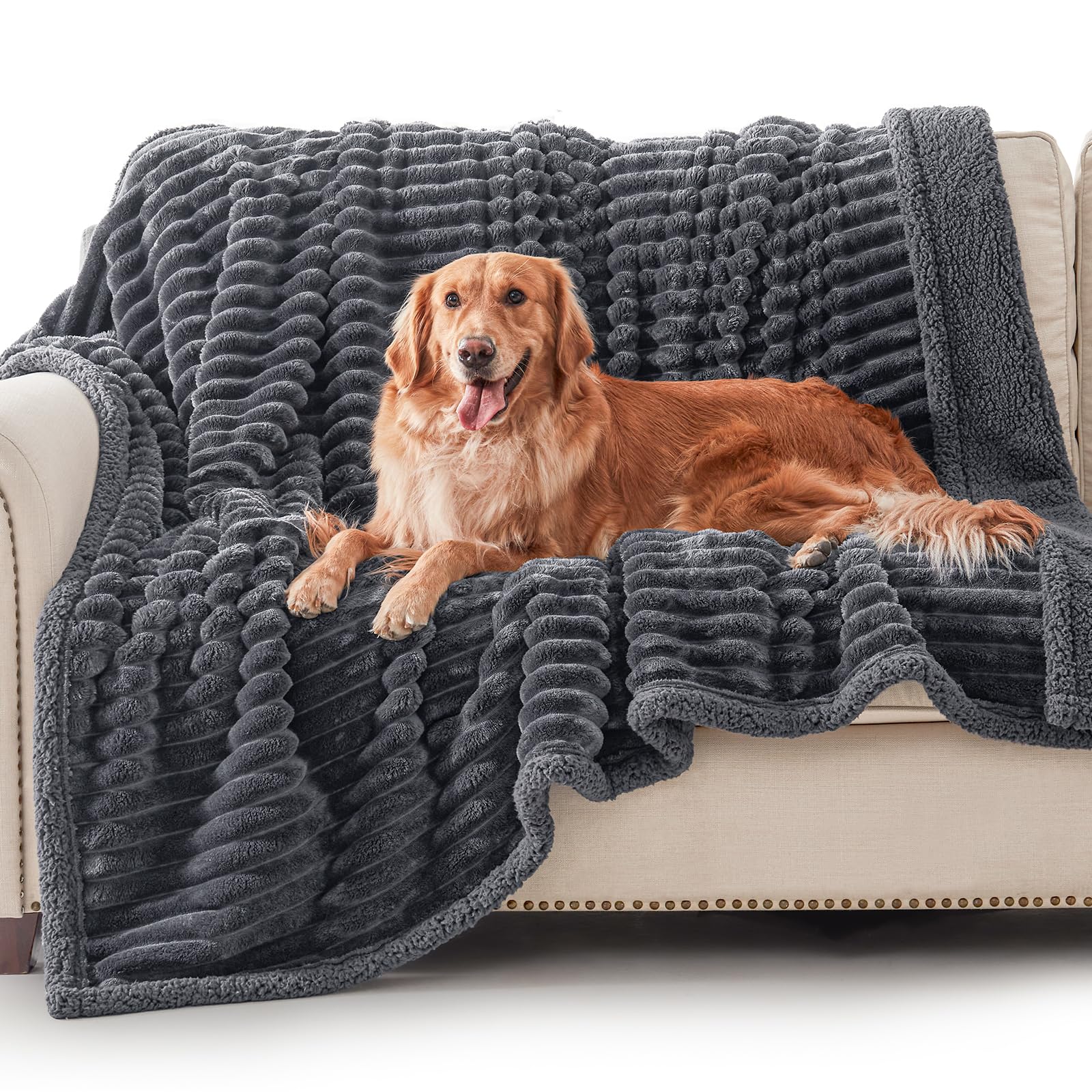 AIPERRO waterproof dog blanket for large dogs protecting the sofa.