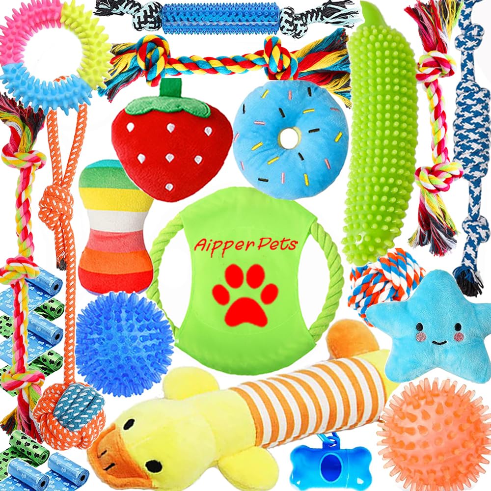 Aipper squeaky plush duck toy for engaging dogs and interactive play