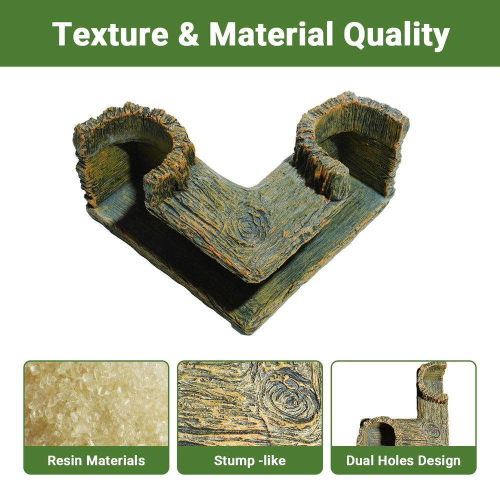 Aiqriwv realistic driftwood texture resin hideout blends with décor.