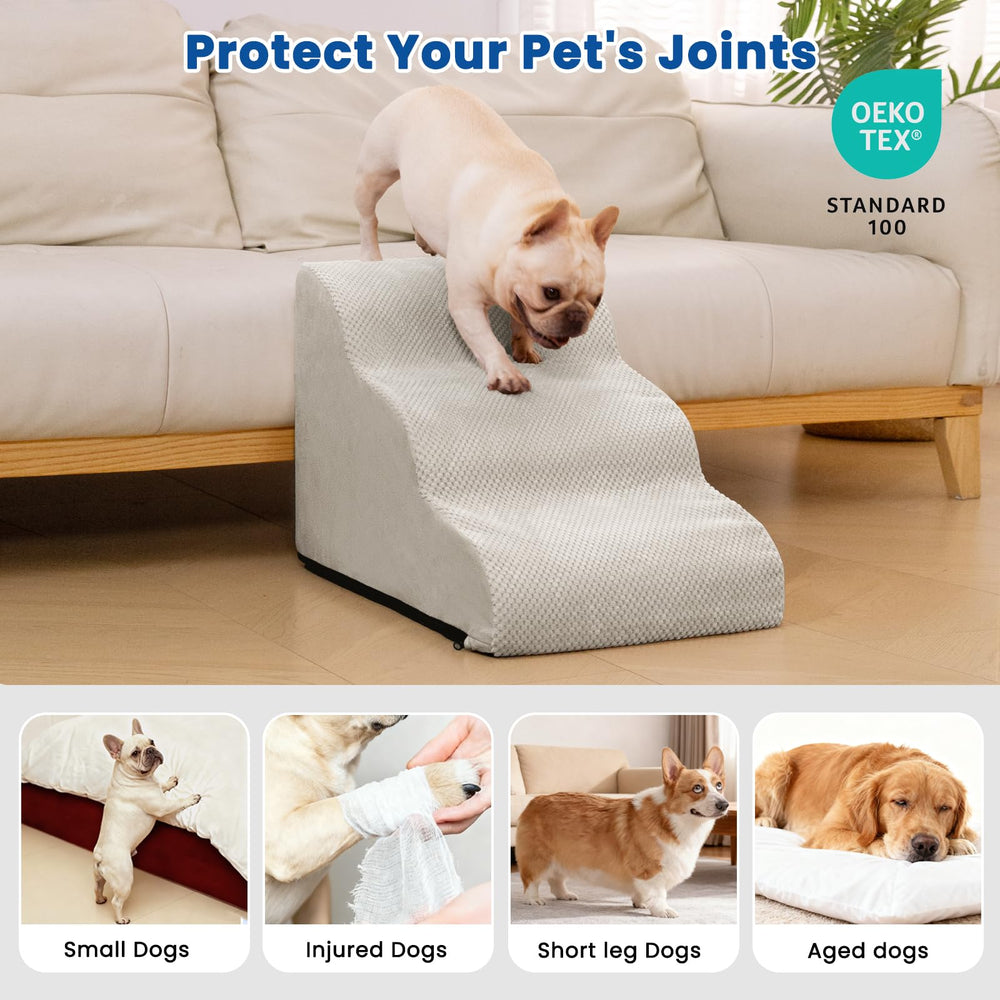 Airpanda stairs offered in 3, 4, or 5 steps to fit furniture height.