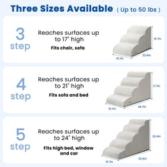 Airpanda dog steps for bed 3-step ideal for sofas and low furniture.