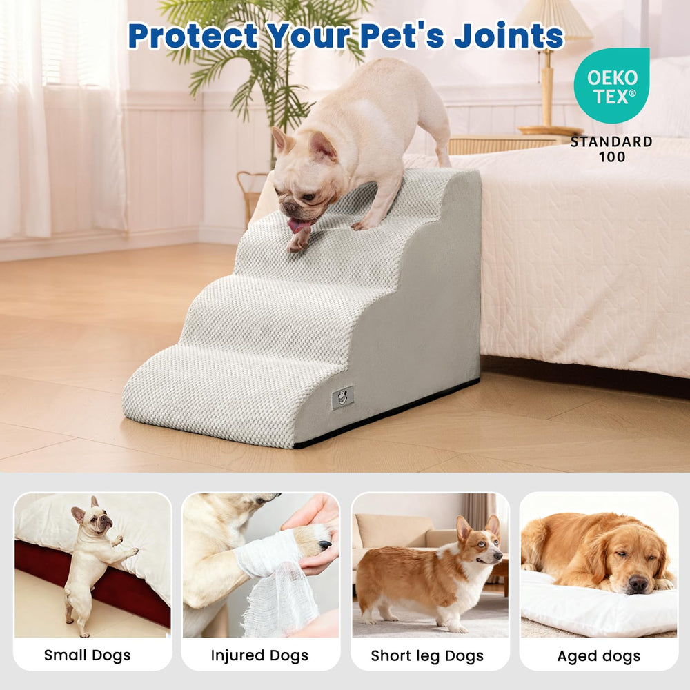 Airpanda dog steps for bed machine-washable cover simplifies cleaning.