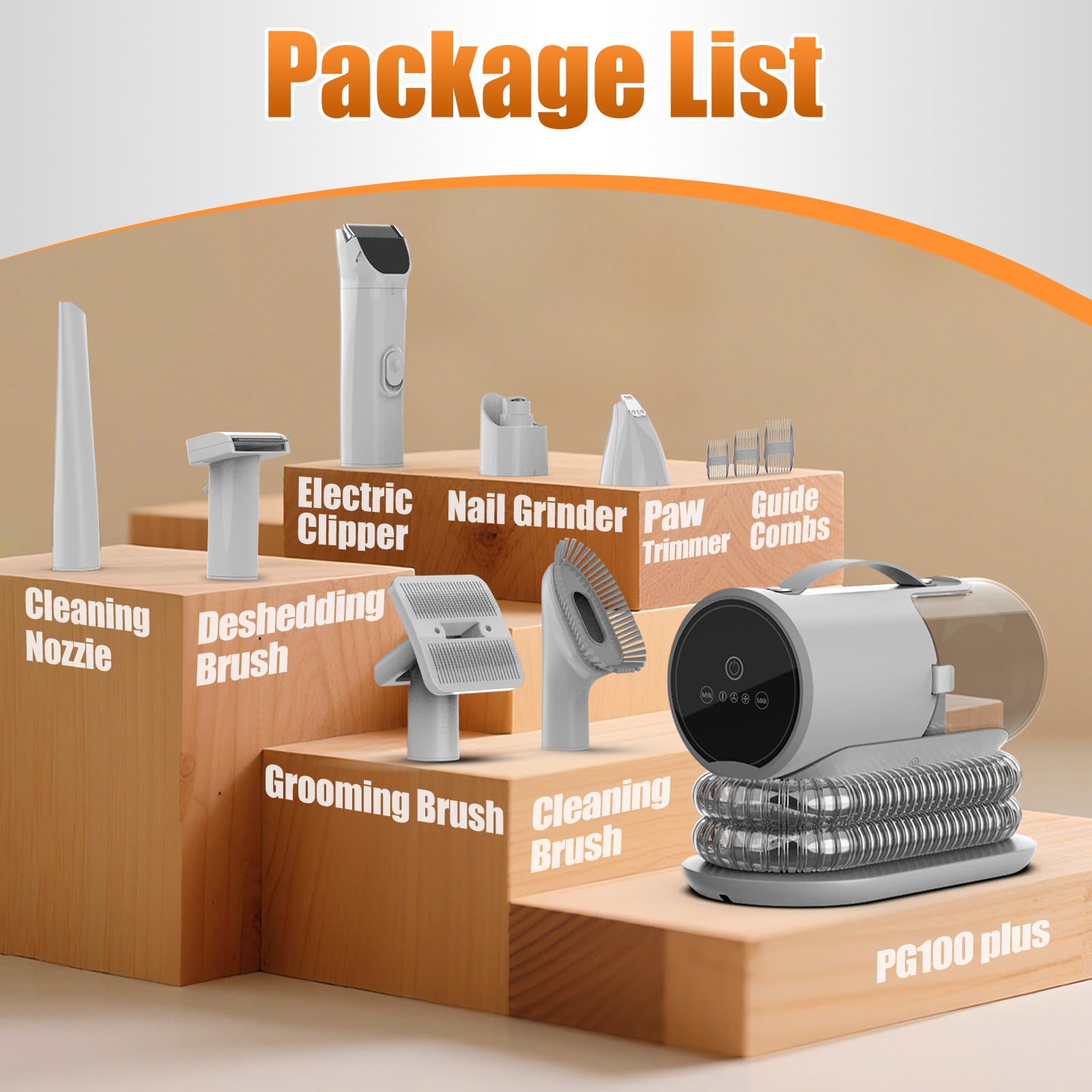 AIRROBO PG100 Plus all-in-one grooming solution with vacuum and tools.