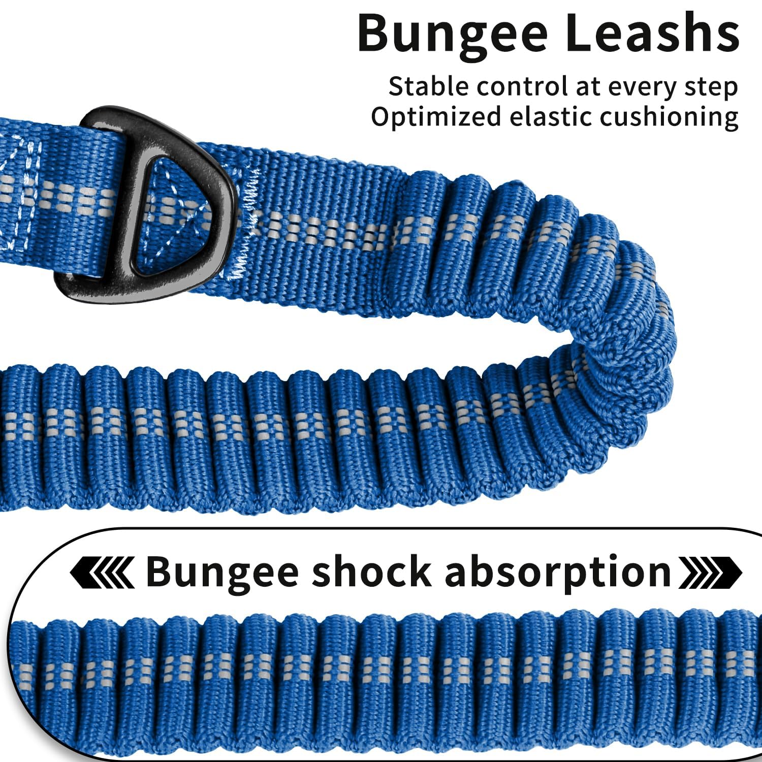 AIRUIDOG leash with reflective threads increases visibility for safe night outings.