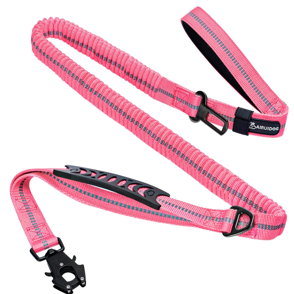 AIRUIDOG heavy-duty tactical leash in pink with quick-release clip for secure walking