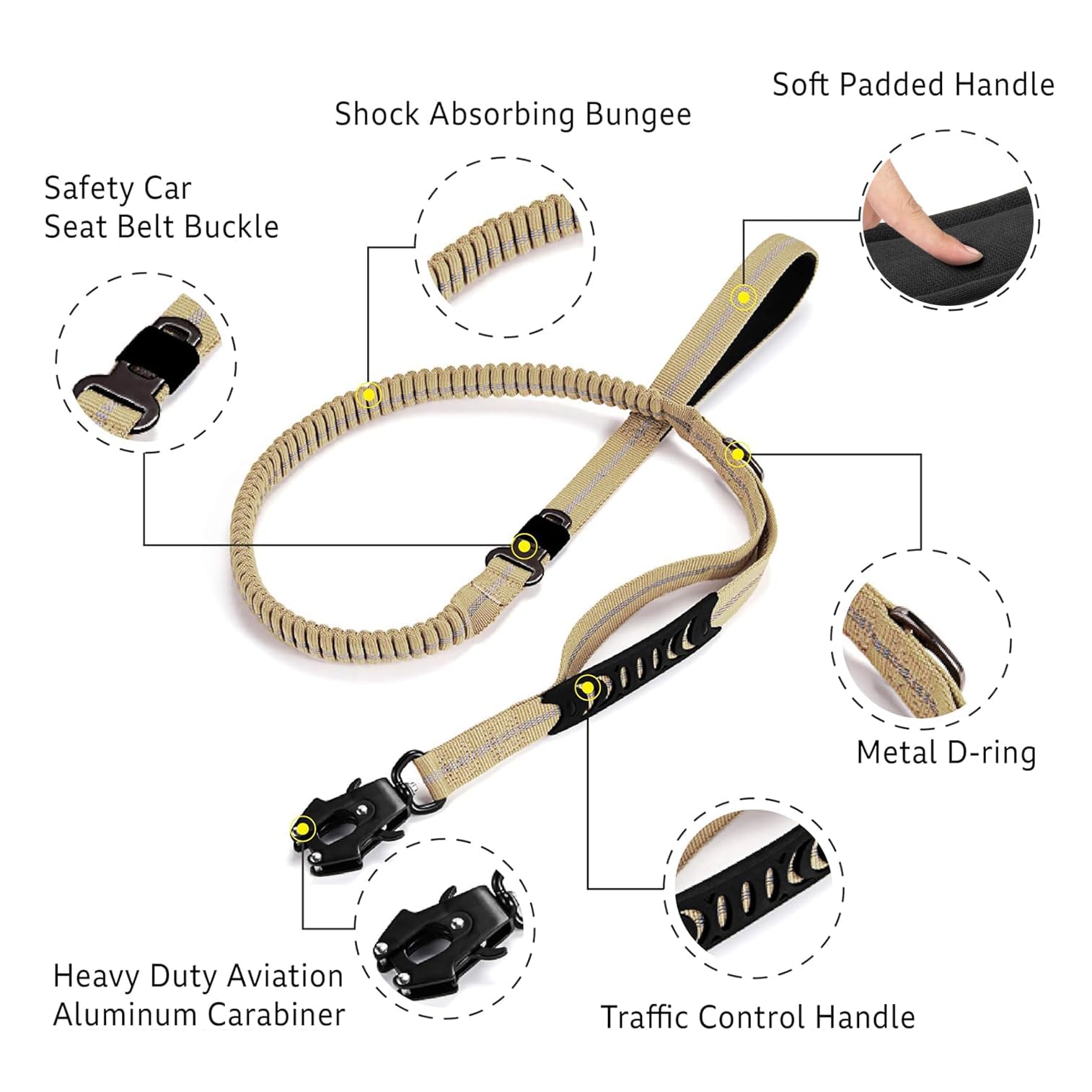 AIRUIDOG heavy-duty leash with 200 lbs capacity for strong dogs.