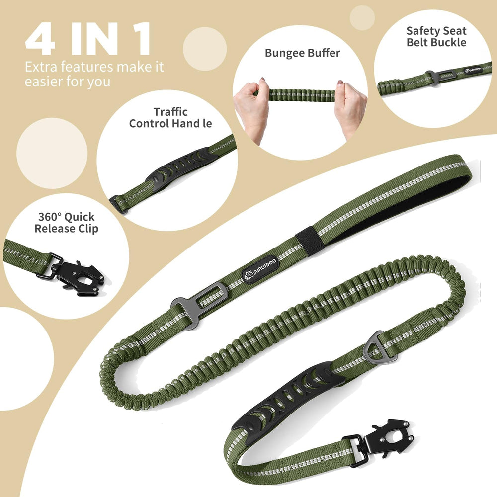AirUIDOG shock-absorbing lead reduces jerks for comfortable control.