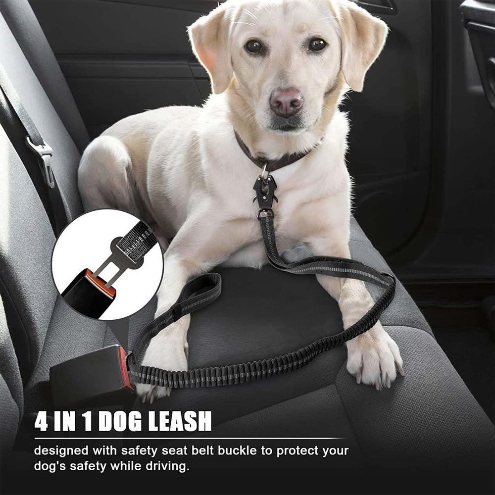 AirUIDOG seatbelt clip adds secure restraint for car travel.