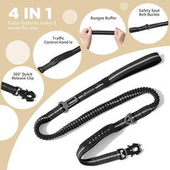 AirUIDOG shock-absorbing bungee leash smooths pulls for comfortable outings.