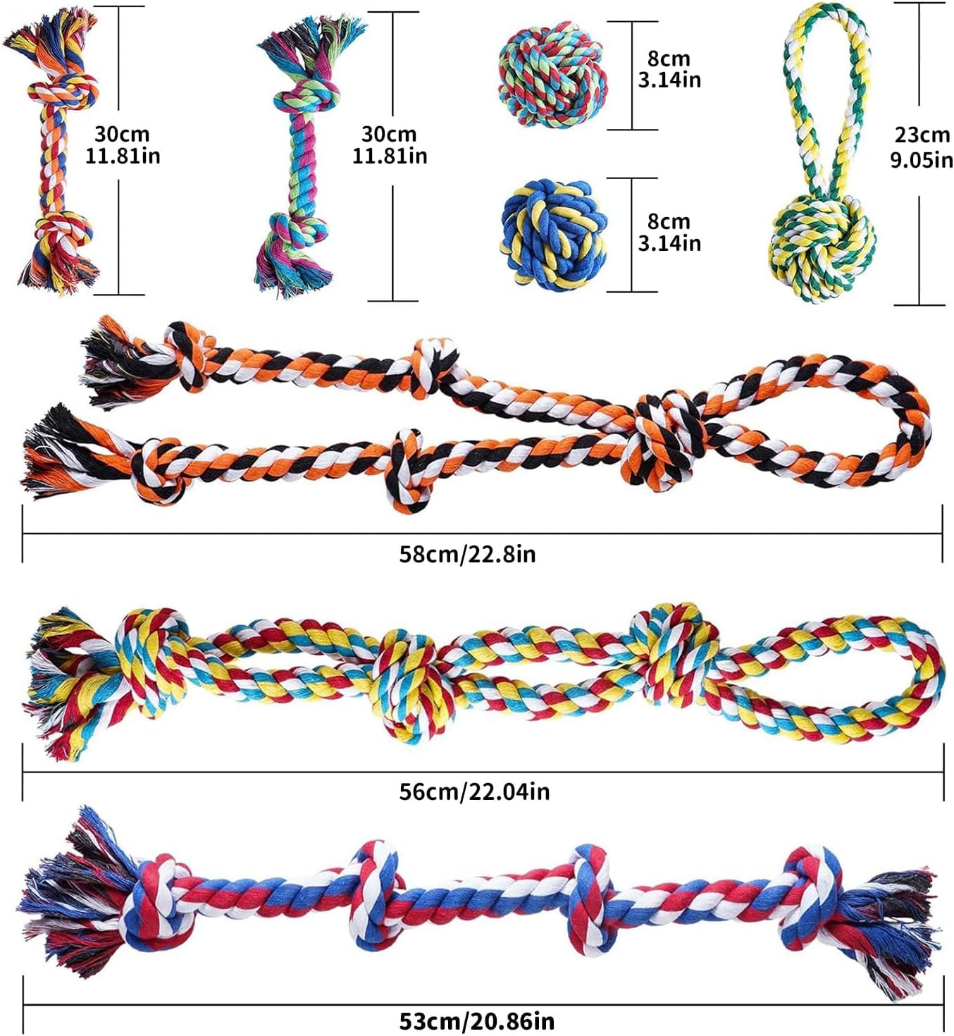 Aitmexcn 11.8 inch knotted chew toy for long sessions and bonding play.