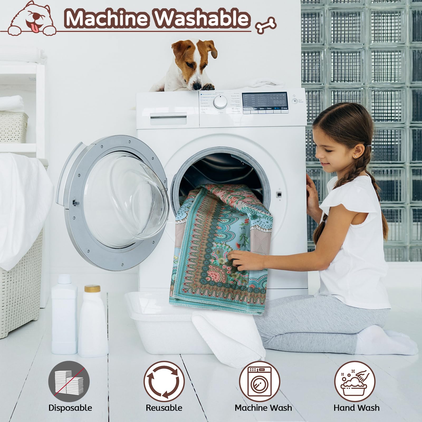 Machine-washable design allows quick clean and reuse