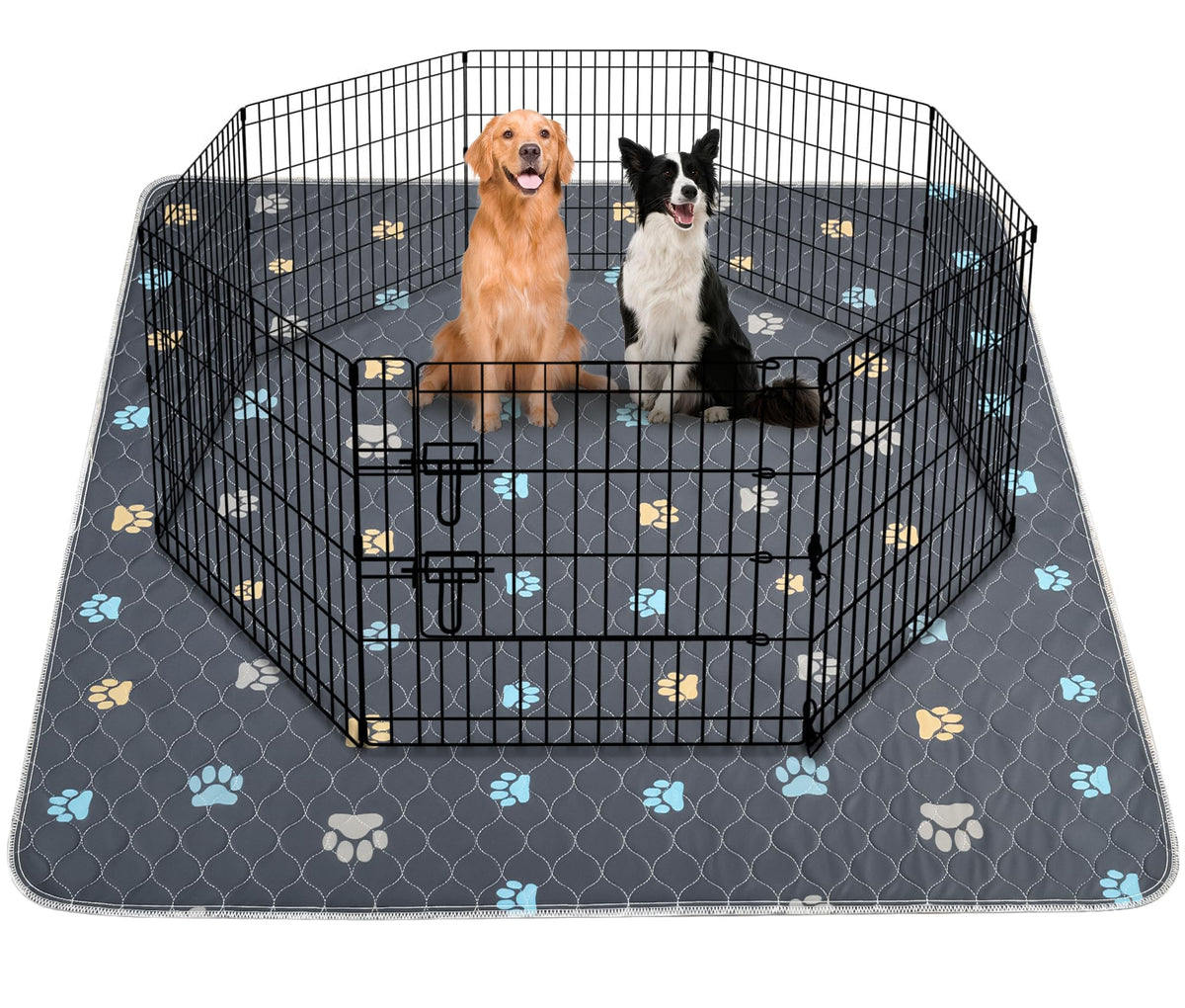 Aitmexcn washables puppy pad 2-pack protects floors by absorbing spills.