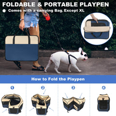 Aivituvin dog playpen breathable mesh windows for better airflow.