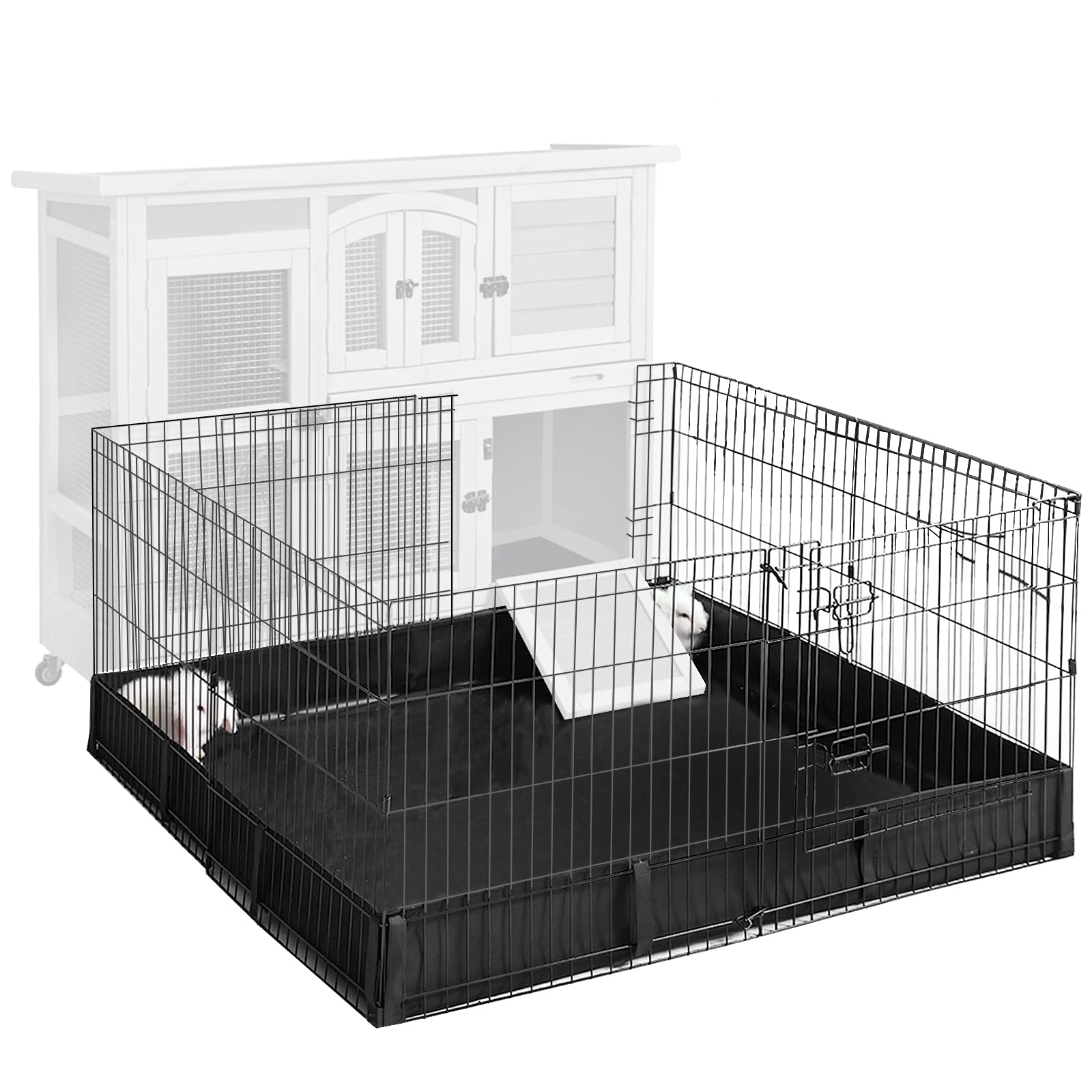 Aivituvin extension playpen for guinea pigs in outdoor use with spacious play area.