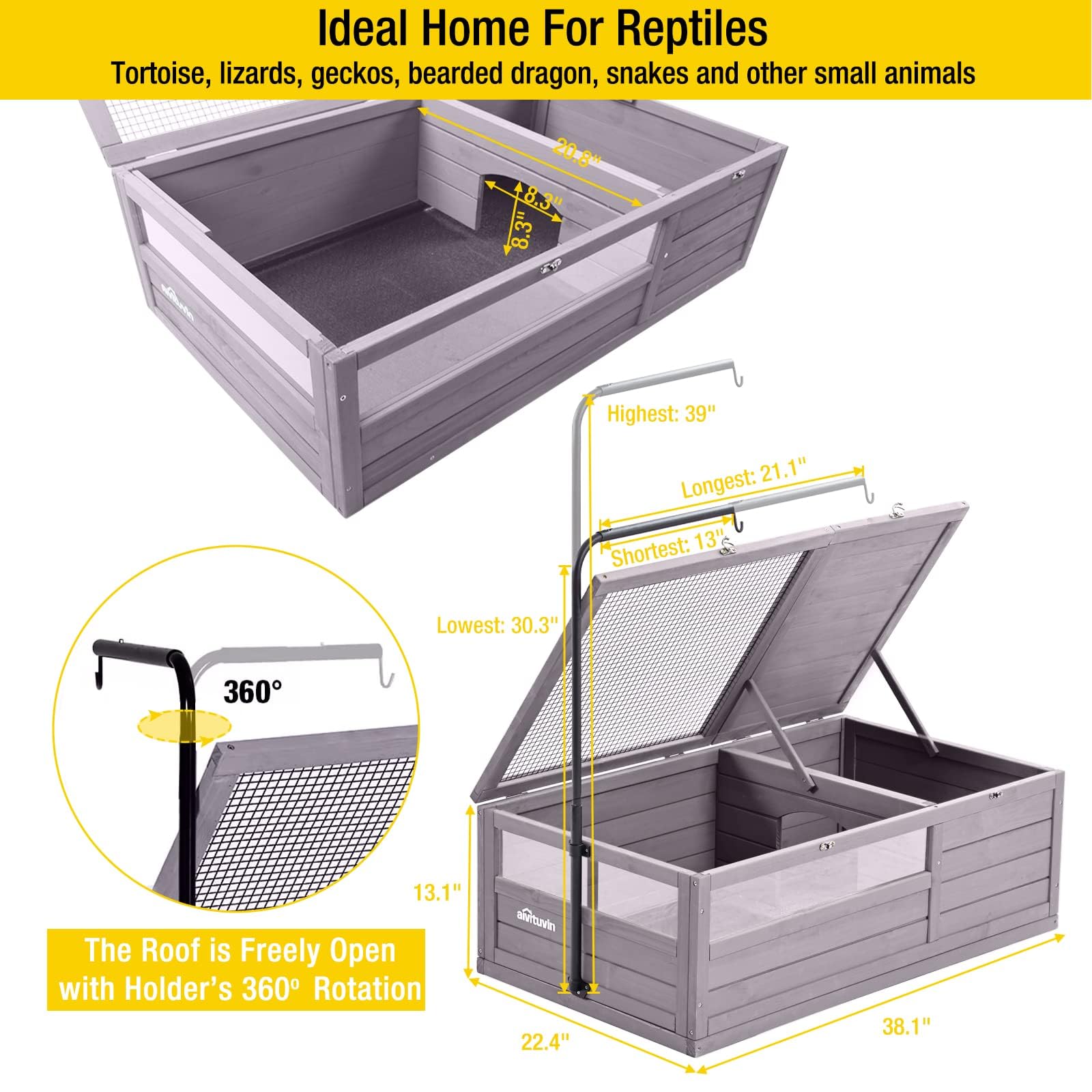 Aivituvin tortoise house assembled and ready for use.