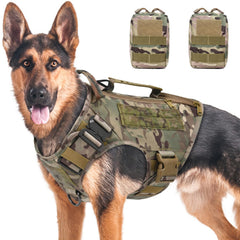 AIWAI tactical dog harness with no-pull side pouches for quick access.