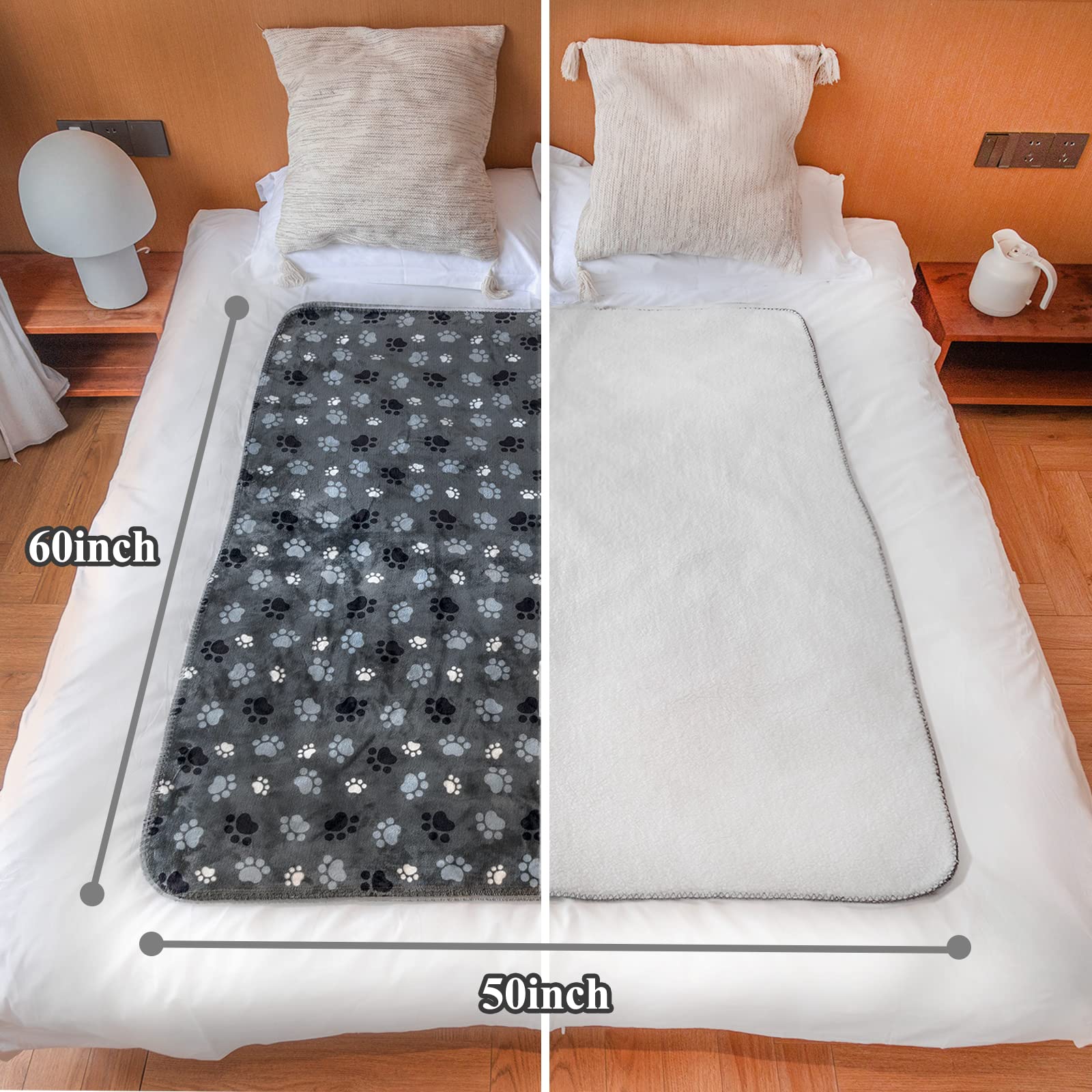 AIWEK waterproof blanket with Sherpa fleece cushions pets during naps.