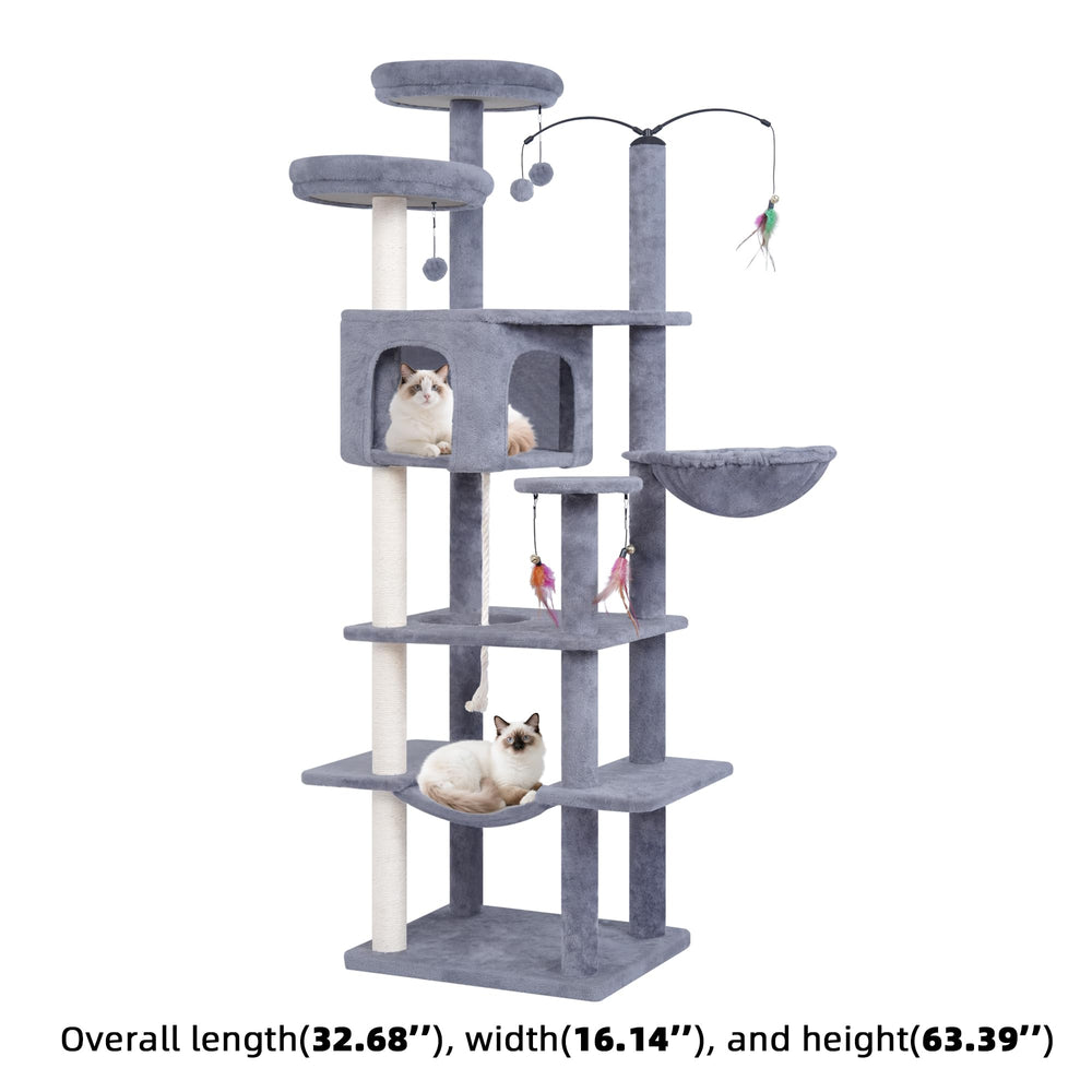 AIWIKIDE Big Cat Tree multi-level condos offer a cozy retreat for curious cats.